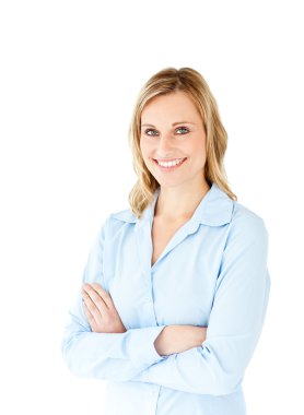 Portrait of a successful businesswoman with folded arms clipart