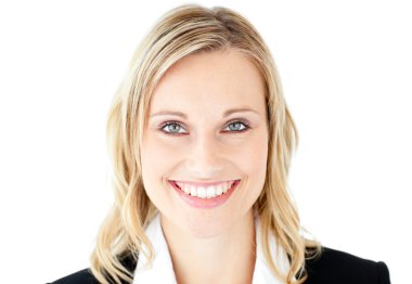 Portrait of a beautiful businesswoman smiling at the camera clipart