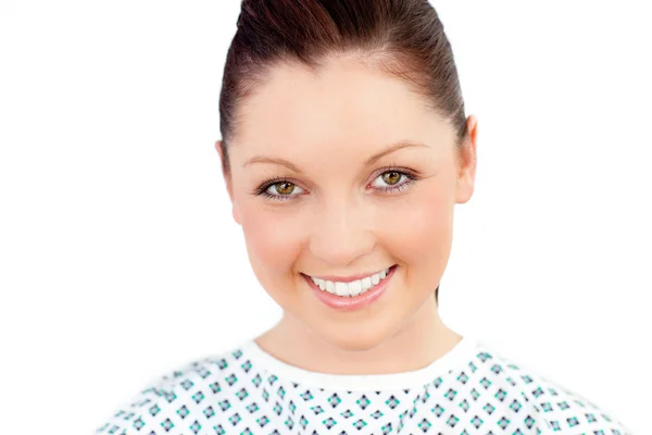 Portrait of a merry female patient smiling at the camera — Stock Photo, Image