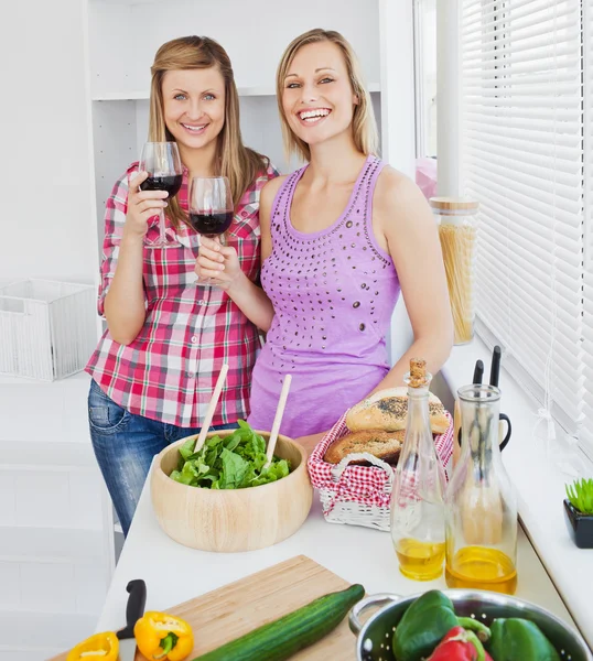 Animated female friends standing — Stock Photo, Image