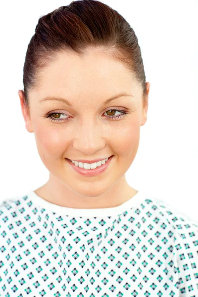 Retrato de una alegre paciente sonriendo a la cámara —  Fotos de Stock
