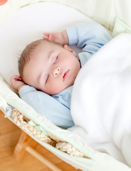 Adorable baby sleeping in his bed — Stock Photo, Image