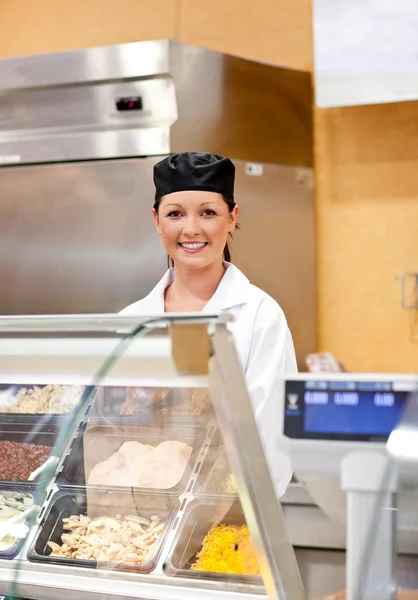 Portrait of a smiling food retailer — Stock Photo, Image
