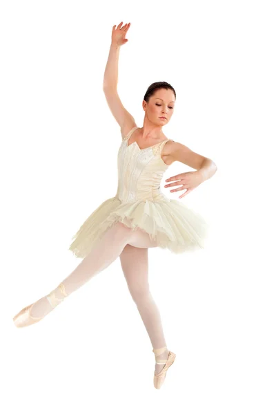 Jovem dançarina de balé isolado em um fundo branco — Fotografia de Stock