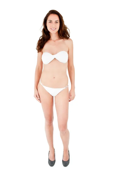 Vacker spansktalande kvinna bära bikini — Stockfoto