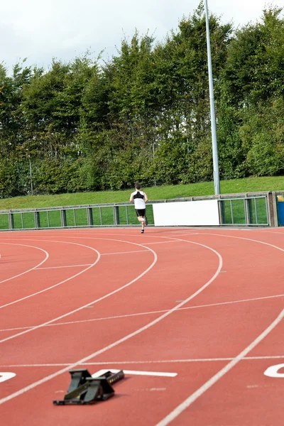 Snygg manliga sprinter utbildning — Stockfoto