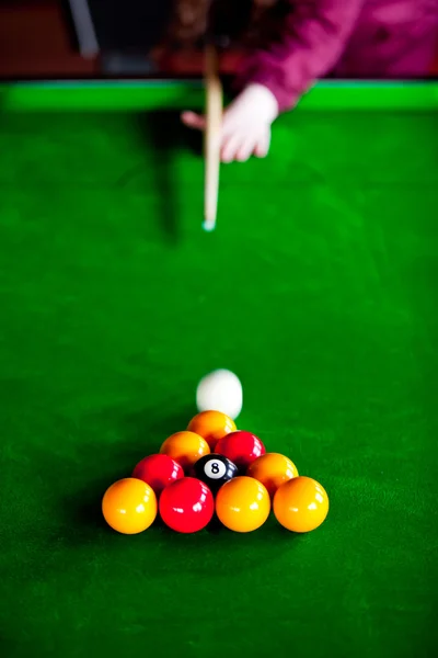 Närbild av en pool gamer — Stockfoto