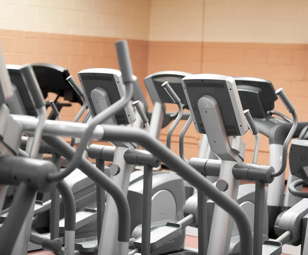 Close-up of treadmills in a fitness centre — Stock Photo, Image