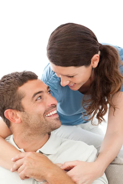 Portrait of a happy couple relaxing together — Stock Photo, Image