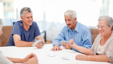 Retired playing cards together clipart