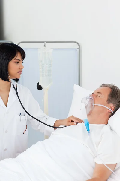Nurse whith her mature patient — Stock Photo, Image