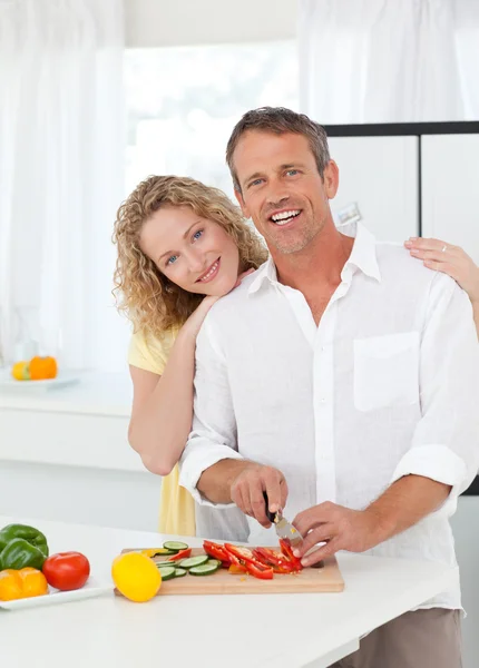 Lovely lovers looking at the camera — Stock Photo, Image