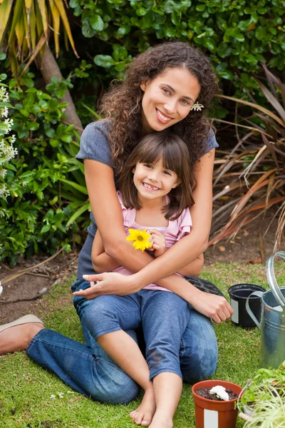 Portrait of a joyful mother with her daughter — Stock Photo, Image
