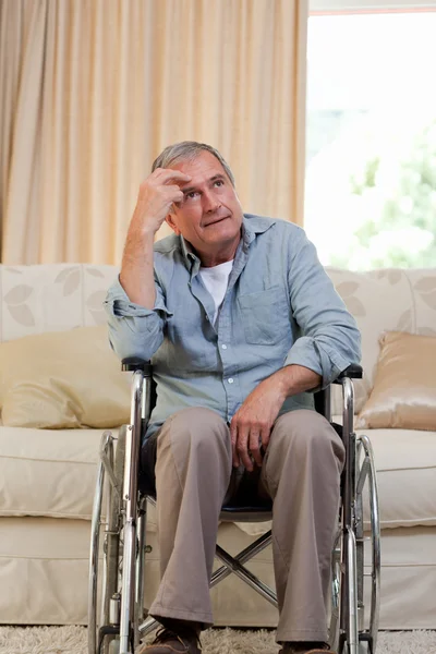 Senior man in his wheelchair — Stock Photo, Image