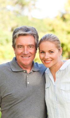 Woman with her father-in-law clipart
