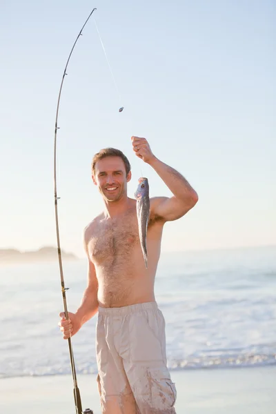 Actieve mens vissen — Stockfoto