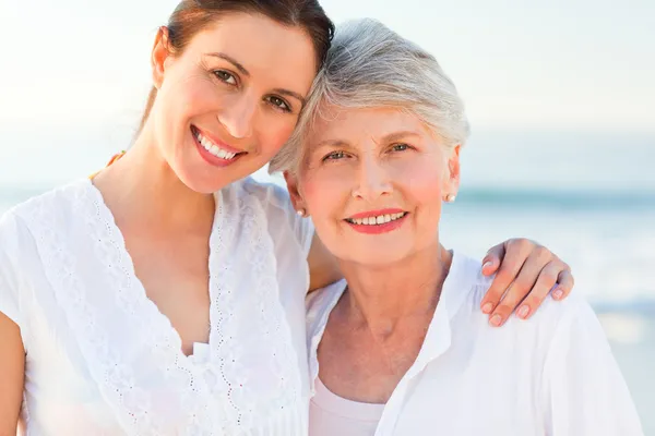 Smiling daughter with her mother — Stock Photo, Image
