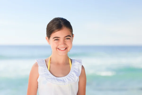 Little girl one the beach — Stock Photo, Image