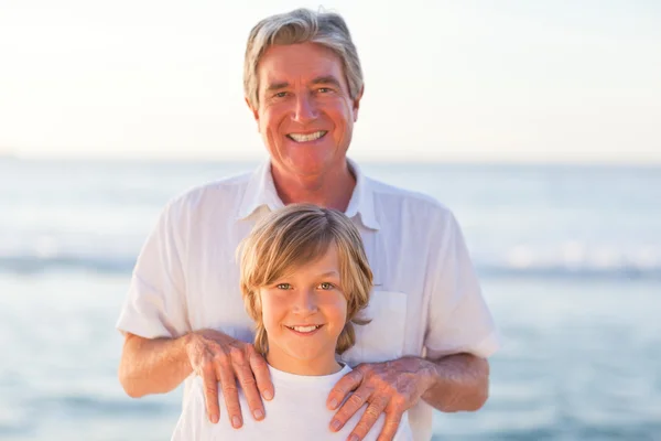 Portrait of a Grandfather with his grandson — Stock Photo, Image