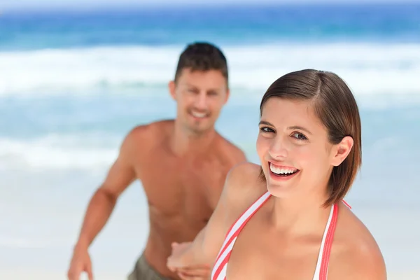 Smiling woman with her husband — Stock Photo, Image