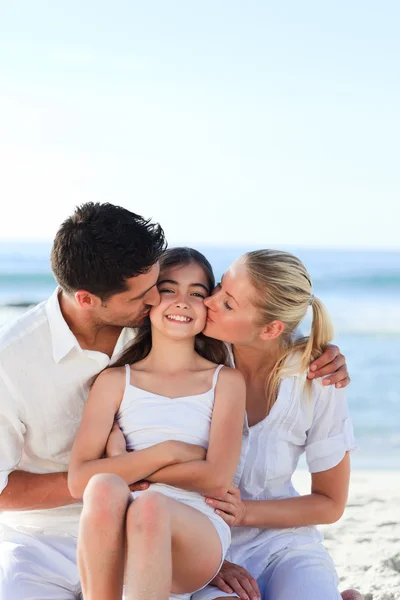 Lovely girl with her parents — Stock Photo, Image