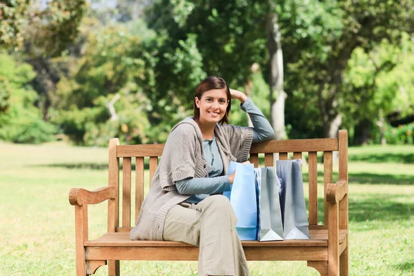 Woman after the shopping — Stock Photo, Image