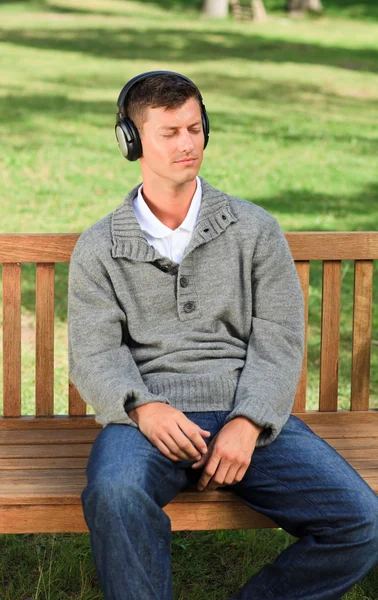 Relaxed man listening to some music — Stock Photo, Image