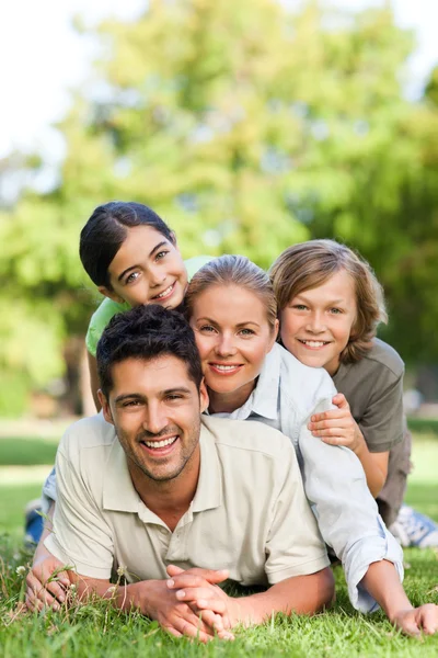 Happy family in the park — Stock Photo, Image