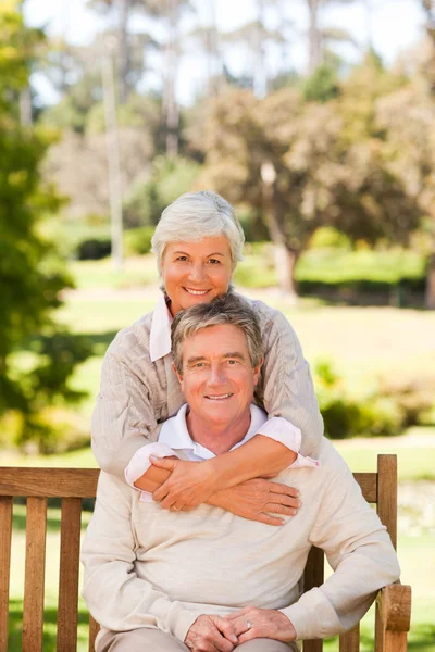 Äldre par i parken — Stockfoto
