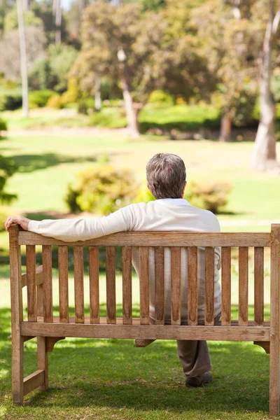 Senior man on the bench — Stock Photo, Image