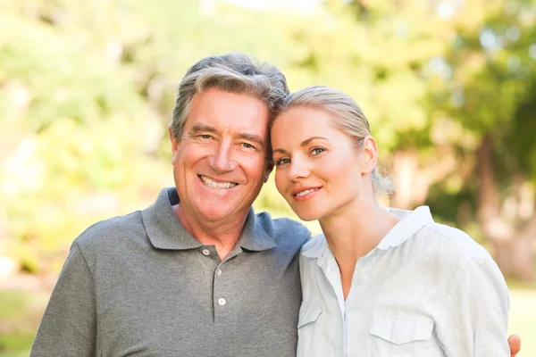 Woman with her father-in-law — Stock Photo, Image