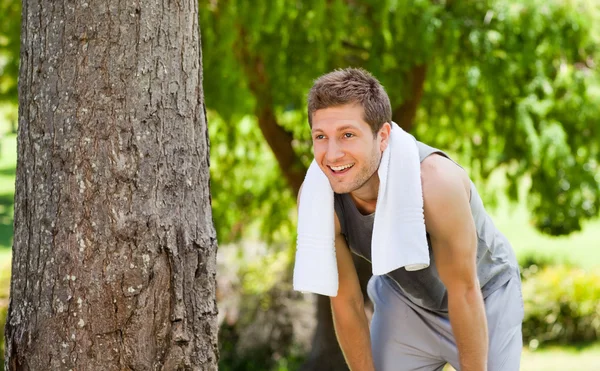 Man exhausted after the gym — Stock Photo, Image