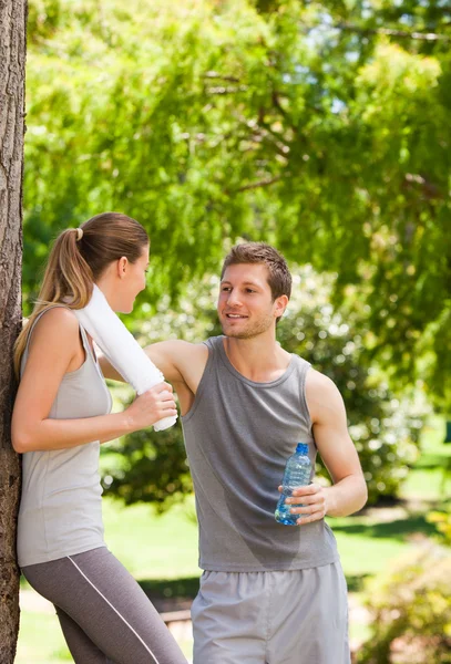 Lovers after the gym — Stock Photo, Image