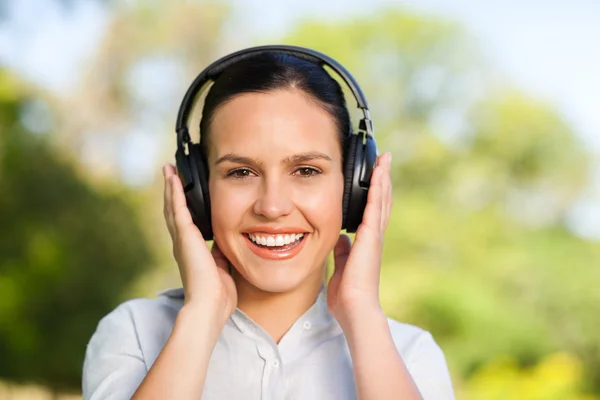 beautiful woman listening to music — 图库照片 #10860185