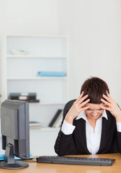 Nešťastný sekretářka — Stock fotografie