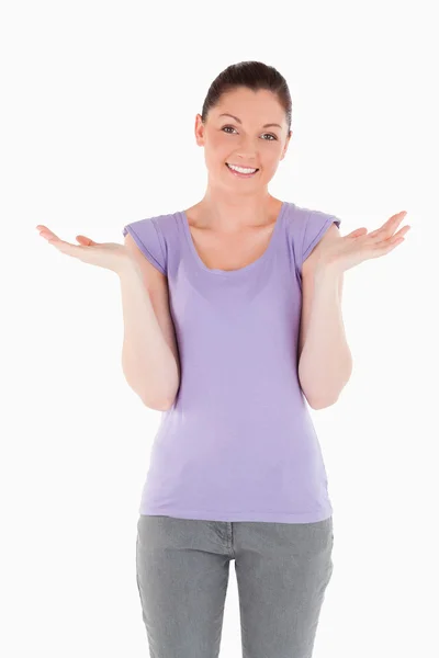 Lovely female posing while standing — Stock Photo, Image