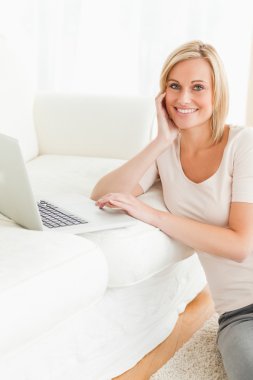 Beautilful woman with a notebook clipart