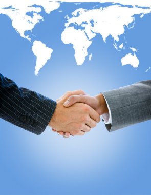 Close-up of a business shaking hands clipart