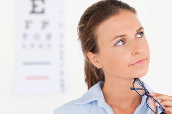 Pensando oftalmologista — Fotografia de Stock