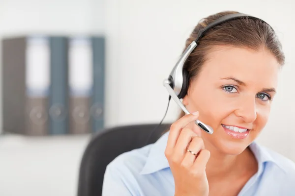 An operator supporting a customer — Stock Photo, Image
