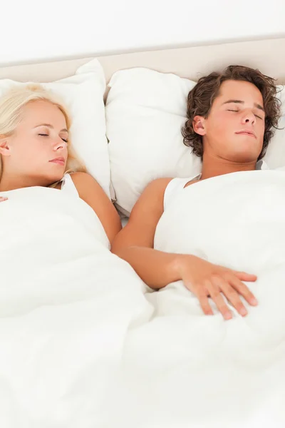 Retrato de um casal tranquilo dormindo — Fotografia de Stock