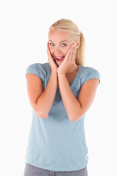 Close up of a gorgeous surprised woman — Stock Photo, Image