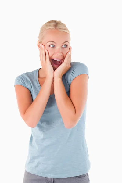 Close up of a surprised woman — Stock Photo, Image