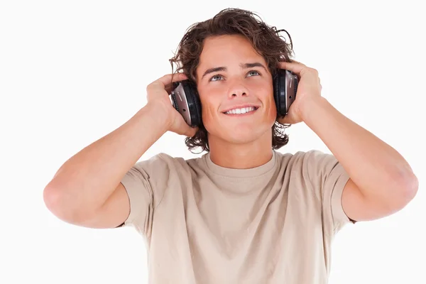 Smiling man with headphones — Stock Photo, Image