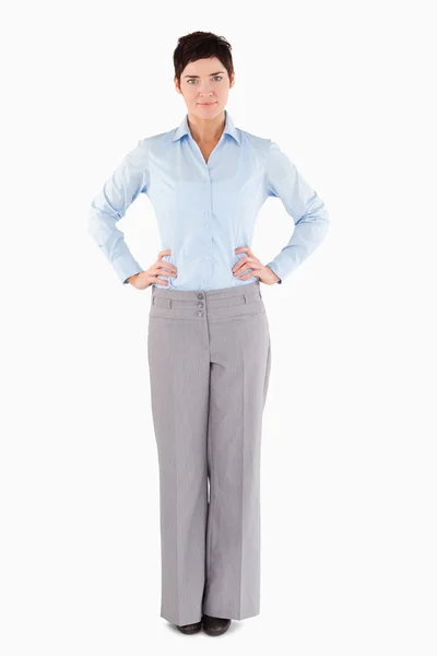 Serious businesswoman standing up — Stock Photo, Image