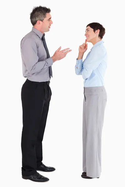 Managers talking to each other — Stock Photo, Image