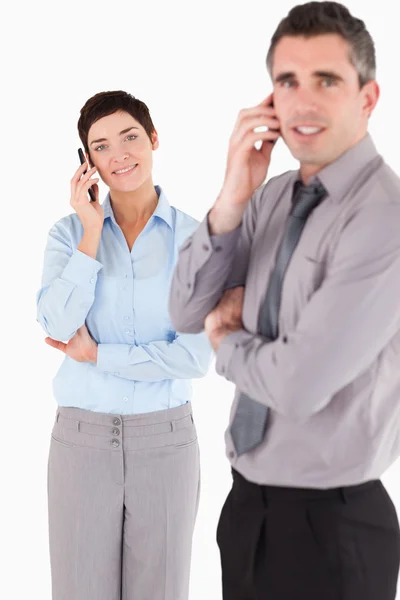 Portrait of a managers making a phone call — Stock Photo, Image