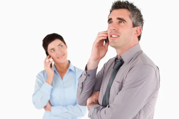 Coworkers making a phone call — Stock Photo, Image