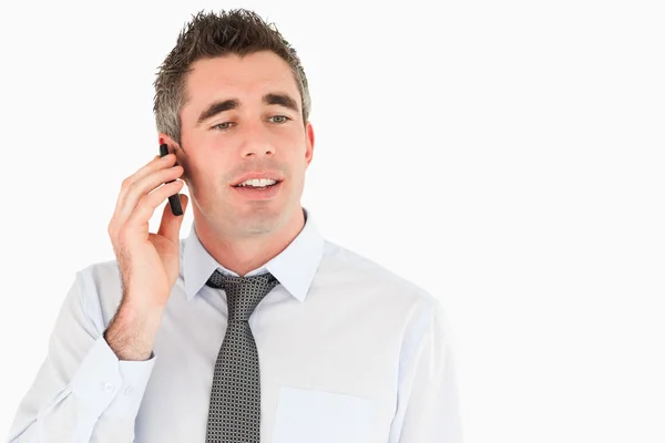 Affärschef att göra ett telefonsamtal — Stockfoto
