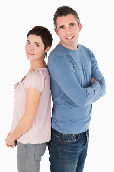 Portrait of a back to back couple — Stock Photo, Image